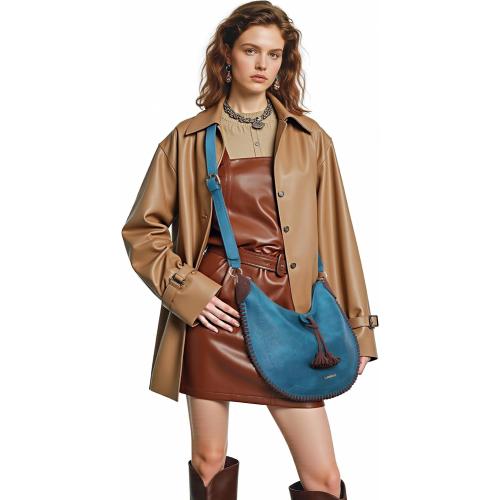 Hobo Bag for Women Western Crossbody Purses Woven Shoulder Handbags with Tassel