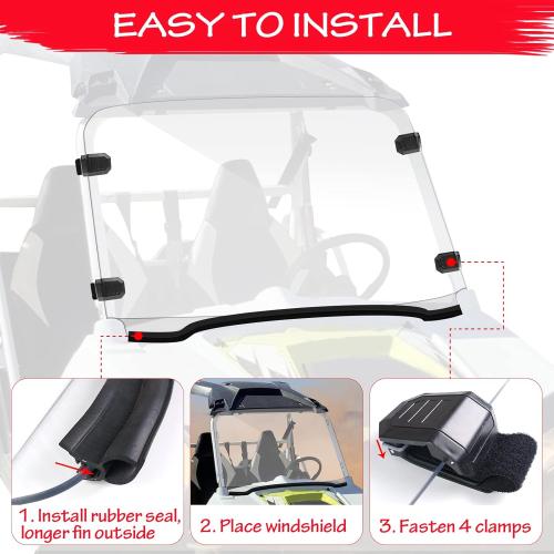 StarknightMT Scratch-Resistant UTV Front Full Windshield Compatible with Polaris RZR 800 S 800 2008-2014, 4 800 2010-2014, 900 XP 2011-2013, 4 900 2012-2014, 570 2012-2018