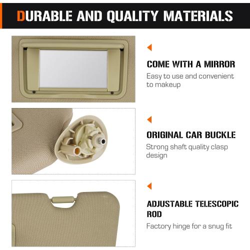 Sun Visor for Honda CRV 2017-2022 Without Light, Left Driver Side Beige SunVisor Replacement 83280TLAA12ZB