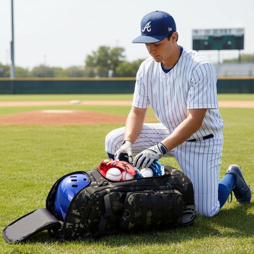 Rolling Baseball Bag with Wheels, Softball Catchers Gear Bags for 4 Bats, Portable Baseball Catcher Bag with Shoe Compartment, Holds All Softball Baseball Equipment