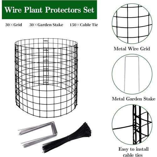 Adnee 10 Packs Wire Plant Protector from Animals - 12 H X 12 D Metal Mesh Plant Cage Covers - Sturdy Garden Bunny Barricades Chicken Wire Cloche for Plants Shrubs Vegetables Flowers
