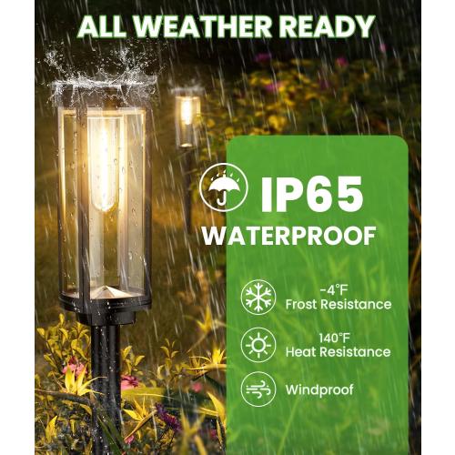 Bright Solar Pathway Lights Outdoor, 8 Pack Solar Powered Garden Lights Waterproof IP65, Auto On/Off Outdoor Light for Lawn Patio Walkway Driveway Decor Landscape Lighting