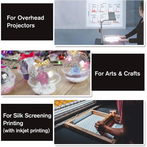 KOALA Transparency Film for Inkjet/Laser Jet Printers - 8.5 x 11 Inch 20 Sheets Printable Transparency Paper for OHP Film Overhead Projector Film or Craft Projects