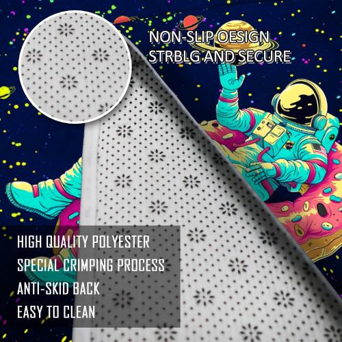 Astronaut Area Rug Black Light, Large UV Reactive Glow in The Dark Space Rug, Non-Slip Fluorescent Rug for Bedroom Living Room Home Decor 70×47×0.39