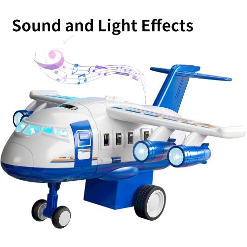 TEMI Kids Airplane Boy Toys for 3 4 5 Year Old Boys - Car Race Tracks for Kids Ages 3-5 with 8 Small Car Toys, Toddlers Educational Toy, Birthday Gifts for Boys Girls 3-5