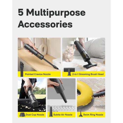 HOTO Car Vacuum Portable Cordless, 4-in-1 Mini Handheld Vacuum, 20000Pa