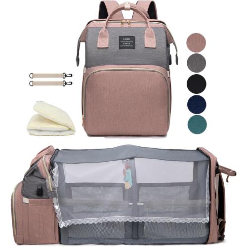 Diaper Bag Backpack with Changing Station: Pink Baby Toddler Bags for Girls Boys Women Large Big Travel Backpack Pañaleras Modernas Para Bebe Niña Newborn Essentials Mom Must Haves Baby Registry