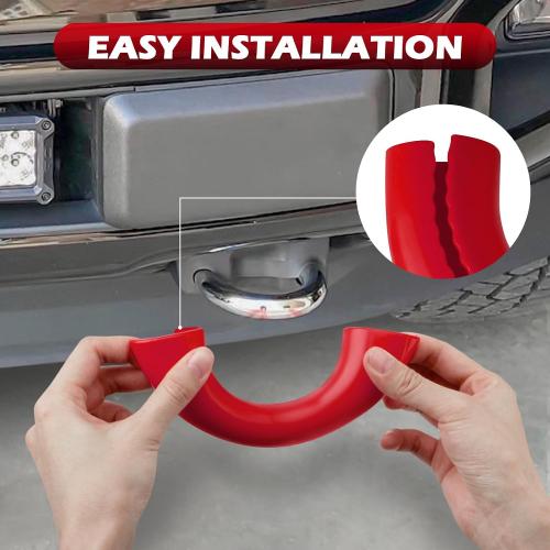 Tow Hooks Covers for Ford F150 2004-2026 Bronco Base/Big Bend/Outer Banks 2021-2026 Compatible with Toyota Tundra Accessories 2017-2021 (Red)