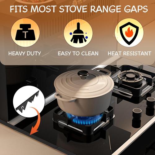 Stainless Steel Stove Gap Covers (2PCS), Stove Gap Filler for Kitchen Oven Counter Side Gap, Range Trim Kit, Easy Clean and Heat Resistant, Adjustable Length 13.8 to 27.5 1
