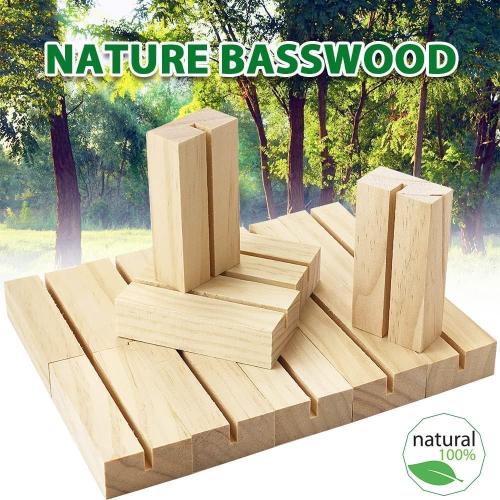 15Pcs 2.75x1.38 Inches Wood Table Number Stands, Wooden Place Card Holders