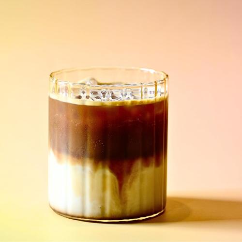 Fluted Water Glasses Set - Cute Iced Coffee Cups - Fine Lightweight Borosilicate Glasses - for Water, Sparkling Summer Drinks (14 fl oz)
