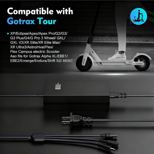 EVAPLUS SGS Certified 42V 2A Fast Charger with 3-Prong 0.31 Plug | for 36V Lithium Batteries- Compatible with Pocket Mod, Sports Mod, Electric Scooters