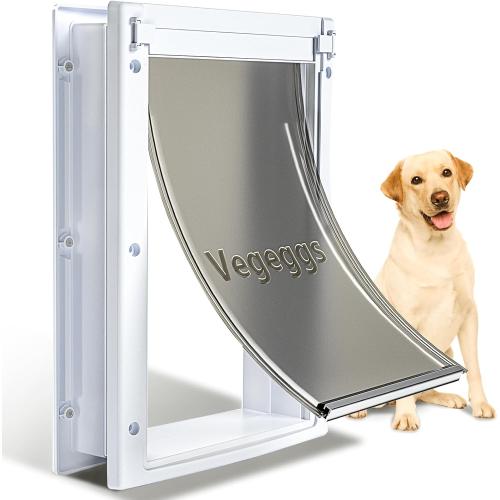 Large Dog Door for Daily in & Out Access, Magnetic Pet Door with Slide-in Locking Panel, Easy Install Doggy Door for Wood, PVC, Metal & Panel Doors, 10 1/8 x 15 3/4, for Dogs Up to 100 lb,for Pets