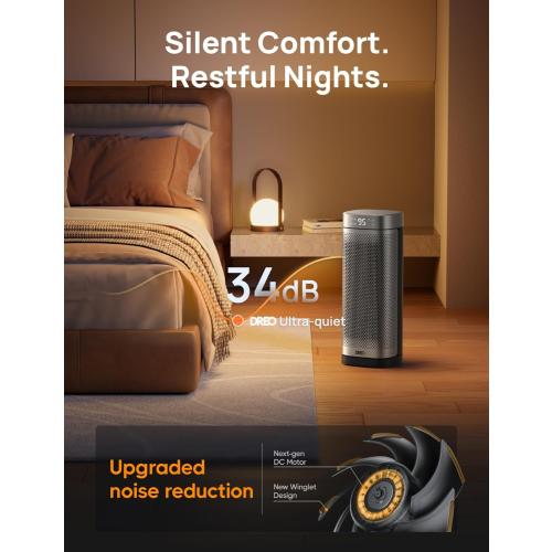 DREO Space Heaters, Fast Portable Heaters for Indoor Use, Large PTC Ceramic Electric with Remote, 12H Timer, 70° Oscillation, Overheat Protection, 1500W Safety Heat for Bedroom Home Office