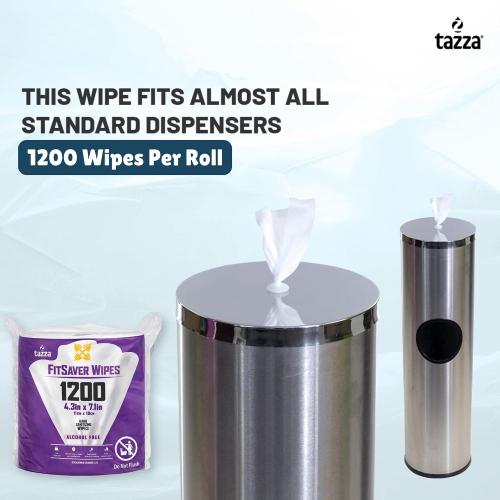 Tazza TAZZAWP1200 Wet Wipes - Bulk 4 x 1200 Ct, Durable Pre-Saturated Cleaning Gym Equip Wipes. 1 penny a wipe! (Pink)