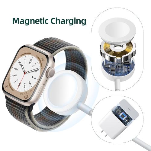 Vertebraid Fast Charging USB C Watch Charger Cord Compatible for Apple Watch, Magnetic Charging Cable Compatible for Series 11/10/9/8/7/Ultra/Ultra2/SE3/SE2/6/5/4/3/2/1/SE1, Type C Cord, 4.9ft