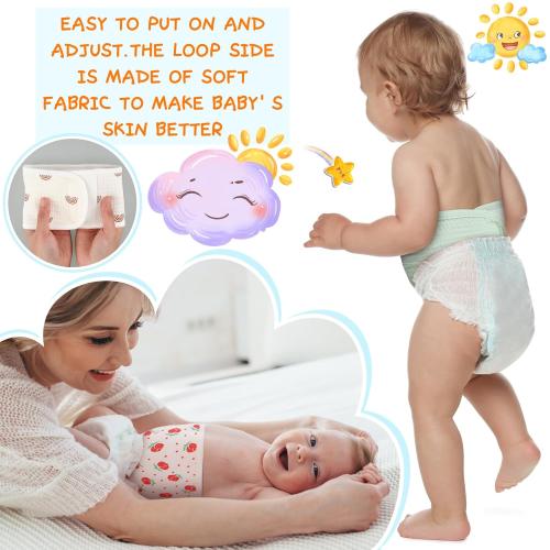 Vabean 8 Pcs Baby Infant Umbilical Cord Comfort Adjustable Cotton Belly Band for Protection, Baby Gifts for 0 To12 Months (Cute)