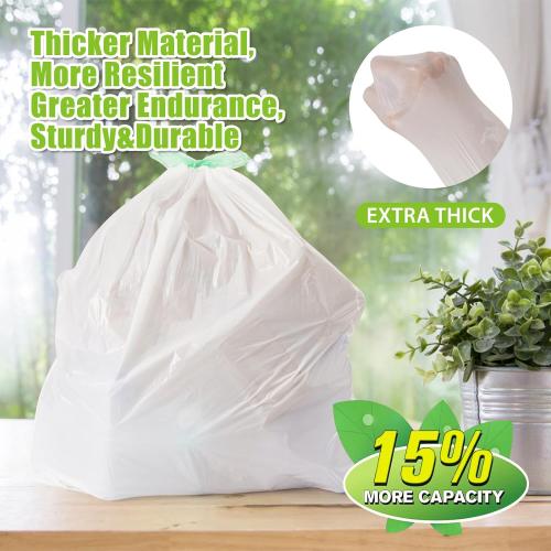 ValueGuard Large Trash Bags 13 Gallon Tall Kitchen Drawstring 100% Post-Consumer Recycled Garbage Bags Waste Bag for Office 0.6 Mil (110 Count)