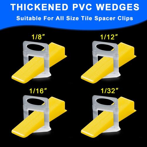 Tile Leveling System Clips 1/8 2000 Piece Tile Spacers Clips and 300 Piece Reusable Yellow Wedges for Tiles. Tile Tools Set for Professional Ceramic and Stone Installation