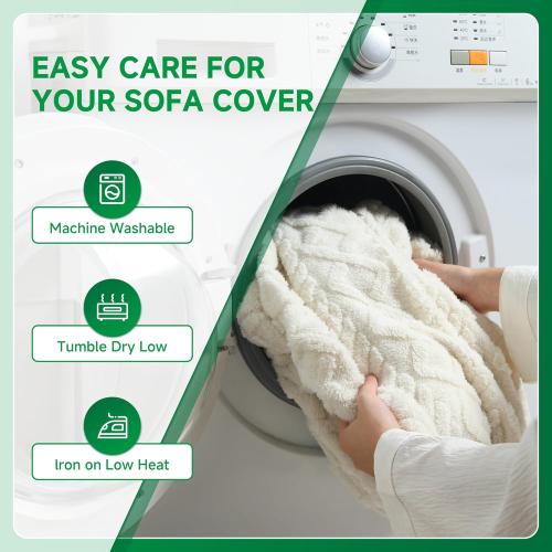 Couch Cushion Covers, Super Soft Thicker Fleece Sofa Cover Stretch Sectional Sofa Slipcover Washable Pet Friendly Anti-Slip Stain Resistant Furniture Cover for Home(1 Back Cover,Ivory)