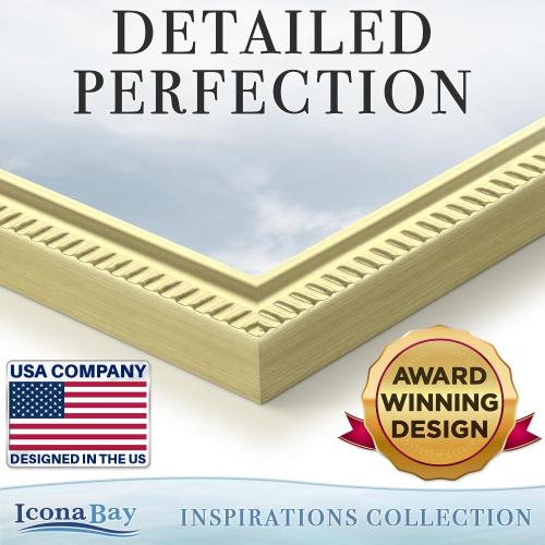 Icona Bay 4x6 Gold Picture Frame Beautifully Detailed Molding, Contemporary Picture Frame Set, Wall Mount or Table Top, Inspirations Collection