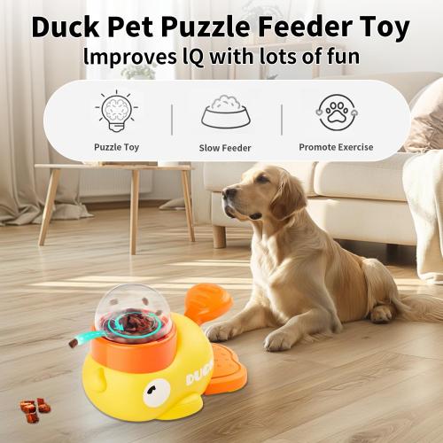 Duck Dog Interactive Treat Dispenser Toy Slow Feeder Food Puzzle