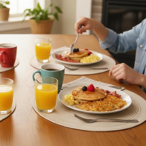 SHACOS Round Braided Placemats Set of 4 Washable Place Mats for Dining Tables 15 inch Non Slip Kitchen Table Mats (Beige, 4)