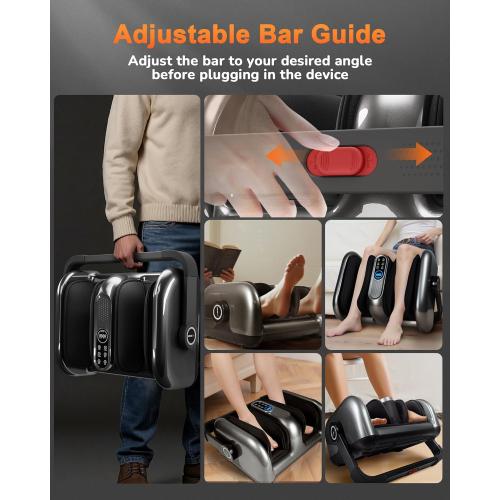 Shiatsu Foot Massager Machine with Heat : Deep Kneading Calf Massager with Vibration for Plantar Fasciitis, Neuropathy, Pain Relief, Circulation for Home and Office Use*Missing Remote*