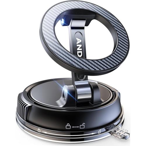 ANDERY Car Phone Holder for Magsafe [78 LBS Strongest Suction & 2400gf Strongest Magnetic] 360° Adjustable Car Phone Mount, Phone Holders for Your Car for iPhone 17-12 Pro Max Air Plus (Carbon Fiber)