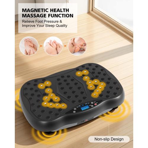 Vibration Plate Exercise Machine, 10 Auto Modes/200-Levels Vibrating Plate for Lymphatic Drainage Weight Loss, 450lbs Capacity Whole Body Shake Plate for Women & Men