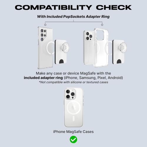 PopSockets Minimalist Slim Phone Wallet, Phone Card Holder, Wireless Charging Compatible, Wallet Without Grip Compatible with MagSafe - Black