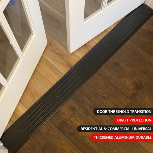 Heavy Duty Corrugated Aluminum Door Threshold for Exterior Doors- Door Saddle- Metal Flooring Transition Strip- Door Sill Extension- 4 W,1/2 H,35.43 L,Silver Anodized, Mill Finish,1Pc