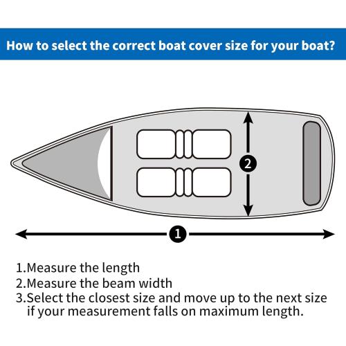 iCOVER Trailerable Boat Cover- 17'-19' Heavy Duty Waterproof Tarp Covers with Storage Bag, Fits V-Hull, Fish&Ski, Pro-Style, Fishing, Runabout, Bass Boats, up to 17ft-19ft Long X 96 Wide