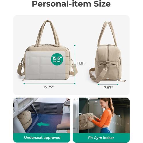 BAGSMART Small Gym Bag for Women, 23L Carry on Travel Duffle, Water-resistant Dance Bag with Shoe Compartment, Desert