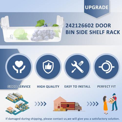 242126602 Refrigerator Door Bin Shelf Replacement Compatible for Frigi.daire Cros.ley Refrigerator Door 2 Packs