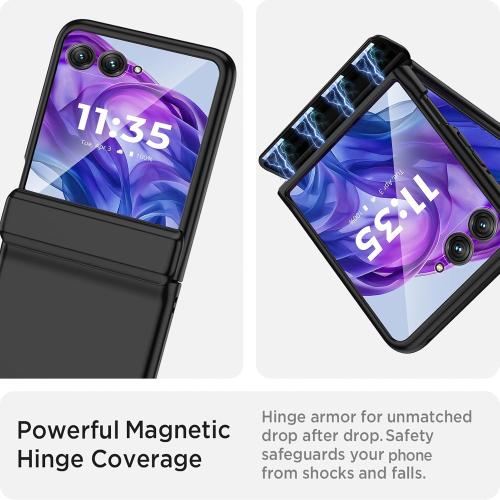 Miimall Slim Case for Motorola Razr  Plus 2024 with Screen Protector, Hinge Cover, Wireless Charging Bumper Case for Razr 50 Ultra