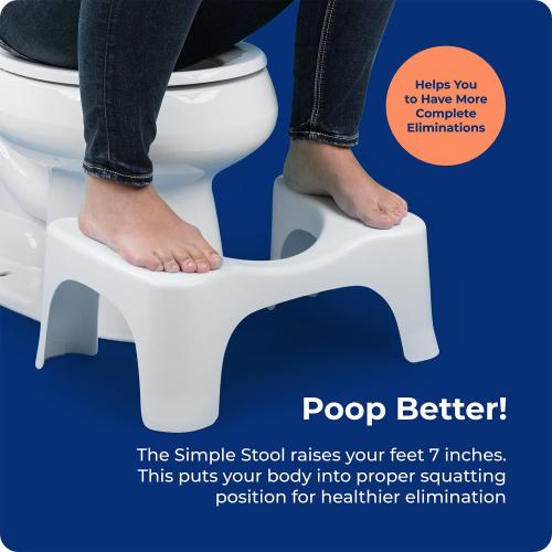 WHITE Squatty Potty Simple Curve Toilet Stool.