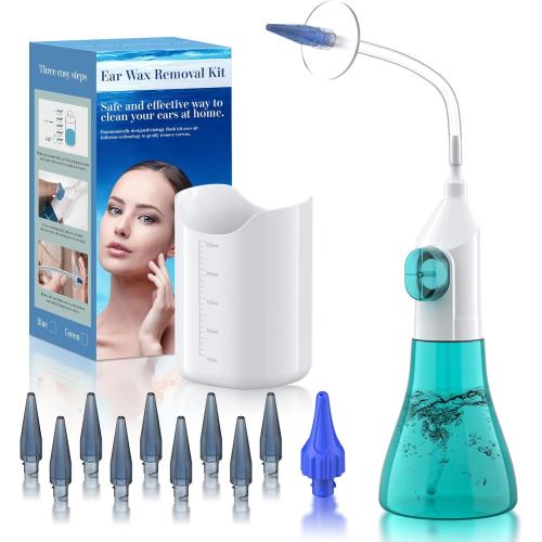Ear Wax Removal, Ear Cleaner, Ear Cleaning Kit, Manual Ear Irrigation Flushing System, Ear Wax Removal Kit, Safe and Effective to Clean Ear Built Up Wax