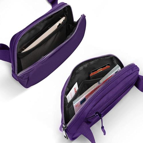 Purple Fanny Pack for Women Girls, 1L Small Waist Bag with Adjustable Belt 32 to 51, Crossbody Bag Lightweight for Travel Sport Running Cycling Hiking, Mothers Day Gifts