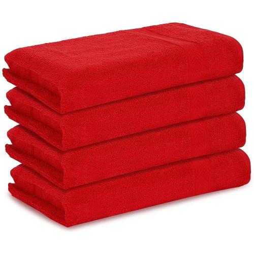 CASALINO Plush Collection Towel Set, Premium Quality 100% Pure Cotton, Highly Absorbent, Super Soft, Soft and Plush, (6 PCS Hand Towel Set, Red)