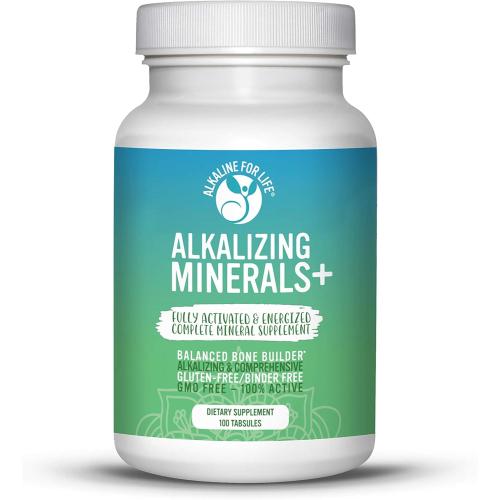 Alkaline for Life Alkalizing Minerals , 19-Nutrient Multi-Mineral Supplement with Calcium, Magnesium, D3 & K2, Bone Support Formula, Gluten-Free, Binder-Free, 240 Tabsules