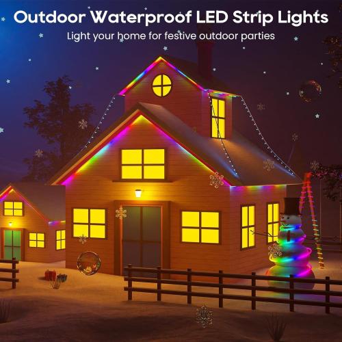 3.28Ft RGB IC LED Neon Rope Lights, USB Powered Music Synchronized Flexible LED Strip Lights, App/Remote Control Waterproof LED Neons Light, Used for Bedroom, Gaming, Party, Indoor and Outdoor.