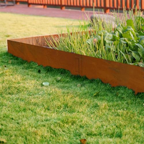 Co rten Steel Landscape Edging 10 Inch Tall 6 Packs, Pre-Rusted Metal Garden Edging, Hammer in Landscape Edging with 6 Clips and a Pair of Gloves, Steel Edging for Landscaping, Garden