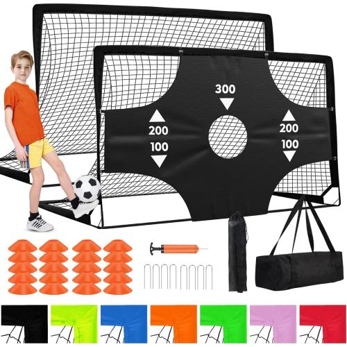 Portable Pop Up Soccer Goal - 6x4ft Backyard Training Equipment with Soccer Ball, Scoring Target Cloth, and Conesl,Fencing Training Equipment，Baseball & Softball Protective Screens