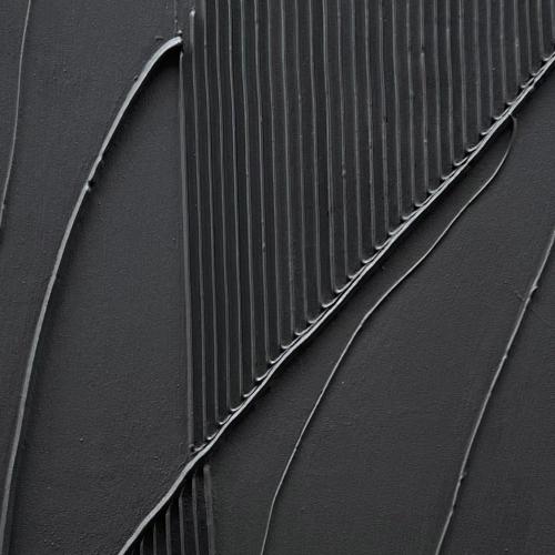 NANKAI Art Hand-Painted Modern Minimalist Abstract Art Black Texture Oil Painting Large Home Wall Art Deco Oil Painting 45x30 inches