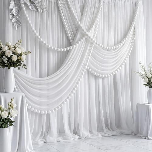 Teyva 100 Pcs Pearl Ball Garland 2.2 Inches White
