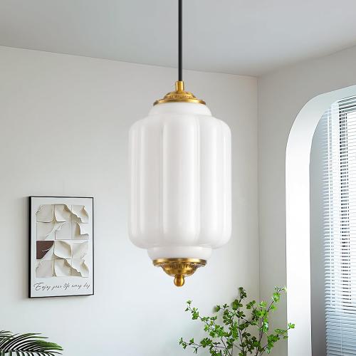 Milk Glass Light Fixture 5.5in Small Pendant Light Bulb Included
