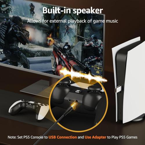 IWGAME Controller for PlayStation-5, Compatible with PS-5/PS-5 Pro/PS-4/ PC, Wireless Controllers Supports Adjustable Turbo, Remap, Hall Effect, Gaming Controller for PS-5 Games (2.4G Adapter Required)