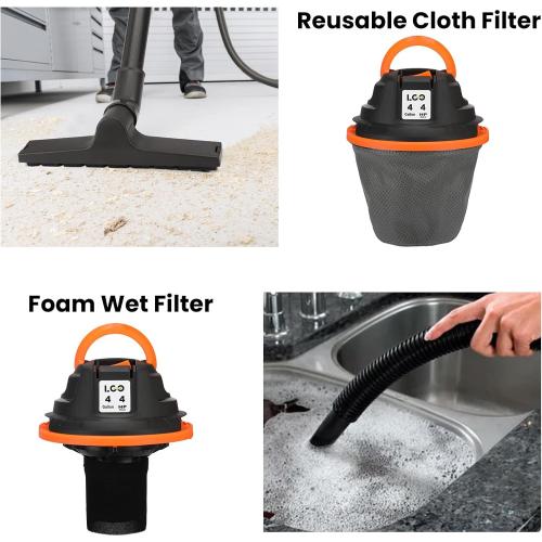 LIGO Shop Vacuum Wet and Dry, 4 Gallon Shop Vac with Accessories, Staninless Steel Tank, 4HP, for Workshop, Garage, Home and Car Vacuum Cleaner ‼️has mild scratches ‼️