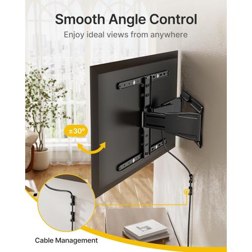 monTEK 0.77 Ultra Slim TV Wall Mount for 43-90 Inch TVs, Swivel & Tilt & Leveling & Extension Wall Mount TV Bracket with Articulating Dual Arms, Low Profile Full Motion tv Mount, 4X Weight Tested